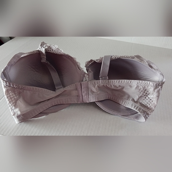 Ambrielle 40DDD  Plunge Full Figure Lilac Silver Underwire   Bra With Lace - Picture 4 of 5